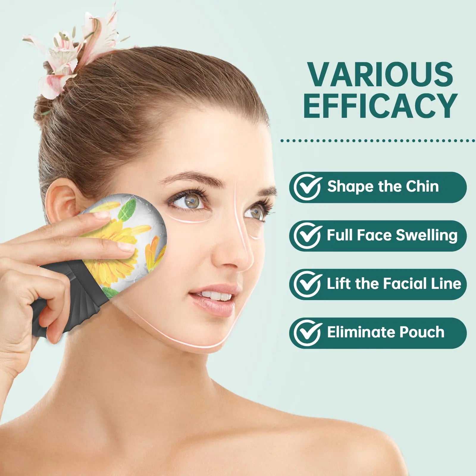 Ice Roller & Gua Sha Facial Massage Set — Depuff, Sculpt & Glow